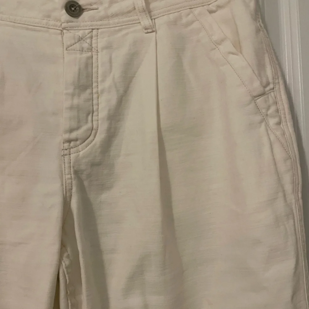 Free People Utility Boyfriend Stylish Cream White Pants